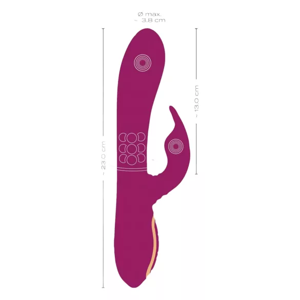 Javida - vibratore 3 in 1 con perline rotanti (viola)