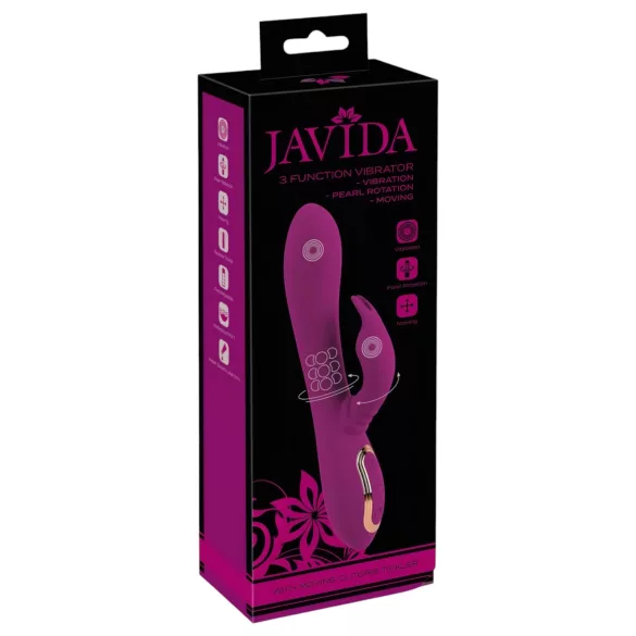 Javida - vibratore 3 in 1 con perline rotanti (viola)