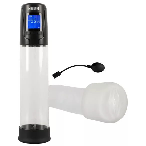 Mister Boner - pompa per pene automatica ricaricabile (nera‑trasparente)