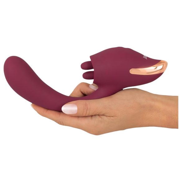 Javida - vibratore 2in1 con lingua - silicone rosso