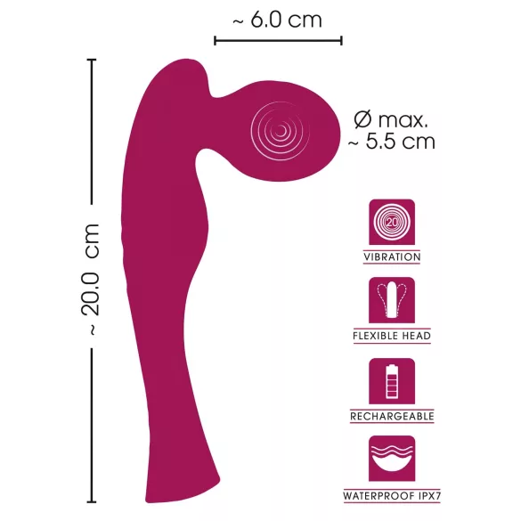 SMILE Special Wand - vibratore massaggiatore ricaricabile - silicone rosa
