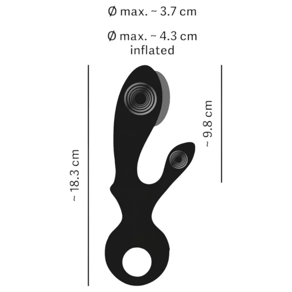 Eternal - vibratore con braccio clitorideo gonfiabile - nero