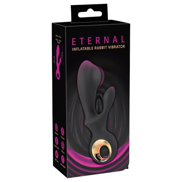 Eternal - vibratore con braccio clitorideo gonfiabile - nero