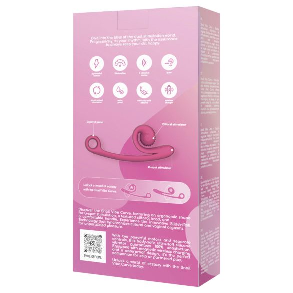 Snail Vibe Curve - vibratore clitoride 2in1 - silicone rosa