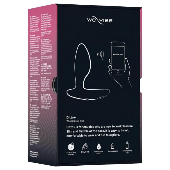 We-Vibe Ditto+ - vibratore anale ricaricabile smart - silicone nero