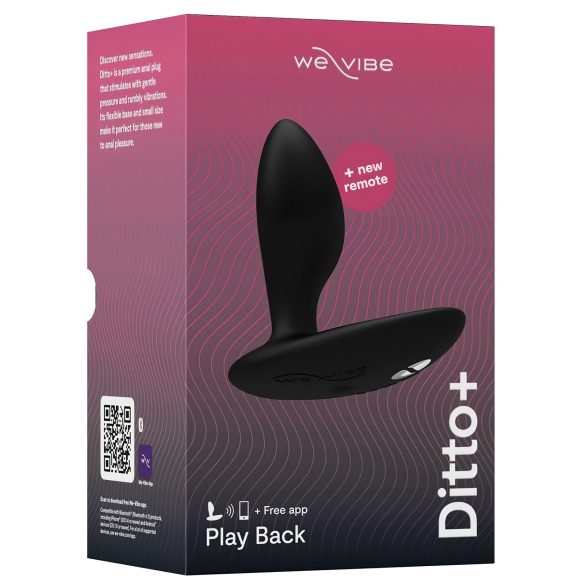 We-Vibe Ditto+ - vibratore anale ricaricabile smart - silicone nero