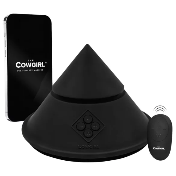 The Cowgirl Cone - macchina del sesso intelligente con diversi accessori (nera)