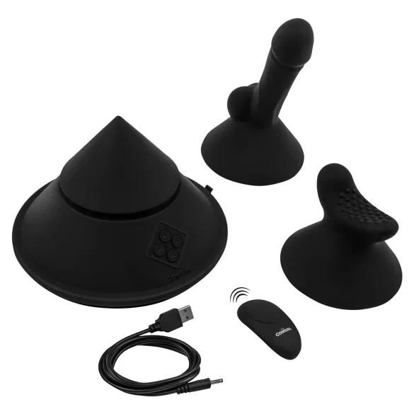 The Cowgirl Cone - macchina del sesso intelligente con diversi accessori (nera)