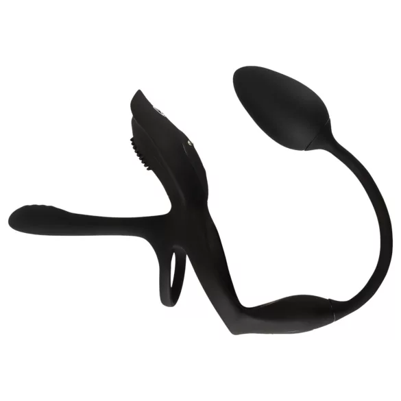 Couples Choice - anello fallico vibrante multifunzione - silicone nero