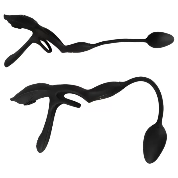 Couples Choice - anello fallico vibrante multifunzione - silicone nero