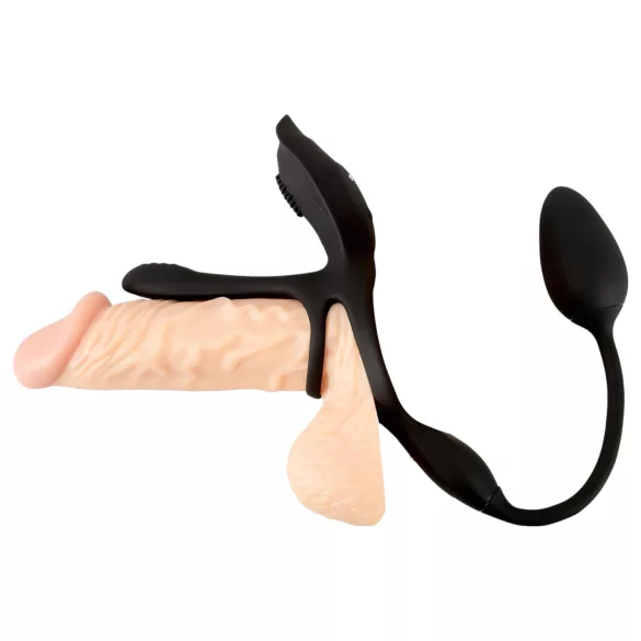 Couples Choice - anello fallico vibrante multifunzione - silicone nero