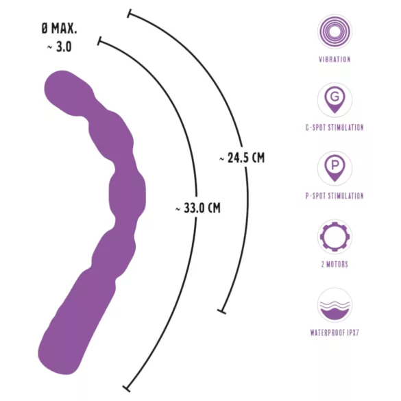 You2Toys - vibratore punto G e P con perle - silicone viola