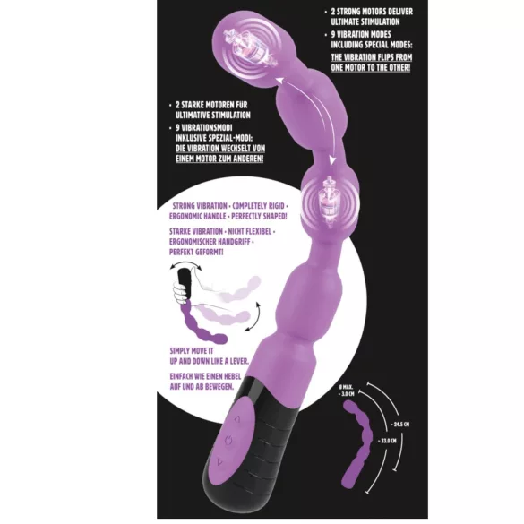 You2Toys - vibratore punto G e P con perle - silicone viola