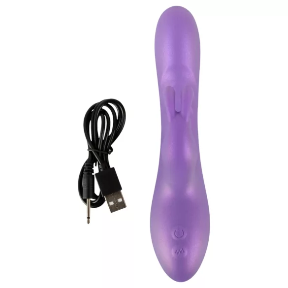 Smile - vibratore con stimolatore clitorideo - silicone viola