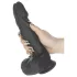 Naked Addiction - vibratore realistico rotante e spingente - nero