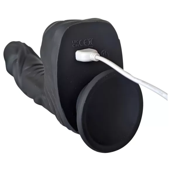 Naked Addiction - vibratore realistico rotante e spingente - nero