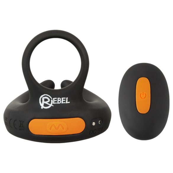 Rebel - anello vibrante pene e testicoli - vibrazione - nero