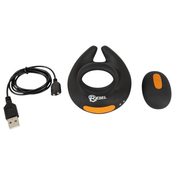 Rebel - anello vibrante pene e testicoli - vibrazione - nero