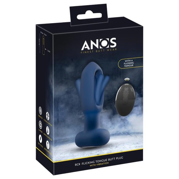 ANOS - vibratore anale con lingua - silicone blu