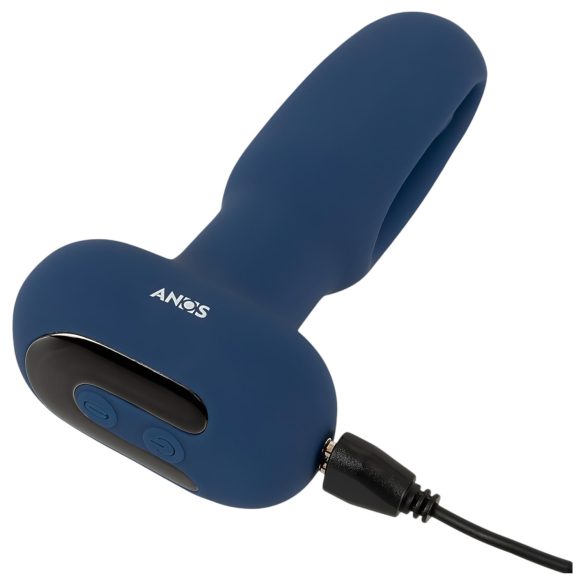 ANOS - vibratore anale con lingua - silicone blu