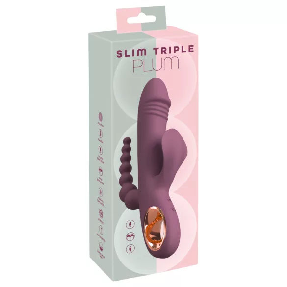 You2Toys - vibratore triplo ricaricabile - silicone viola