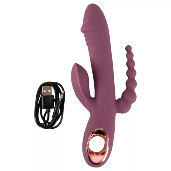 You2Toys - vibratore triplo ricaricabile - silicone viola