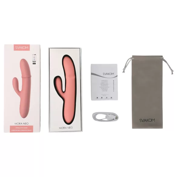 Svakom Mora Neo - Vibratore con braccio clitorideo perlato controllato tramite app (rosa)