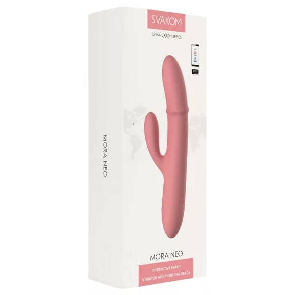 Svakom Mora Neo - Vibratore con braccio clitorideo perlato controllato tramite app (rosa)