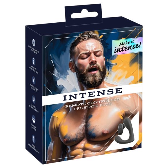 Intense - vibratore prostatico con telecomando (nero)