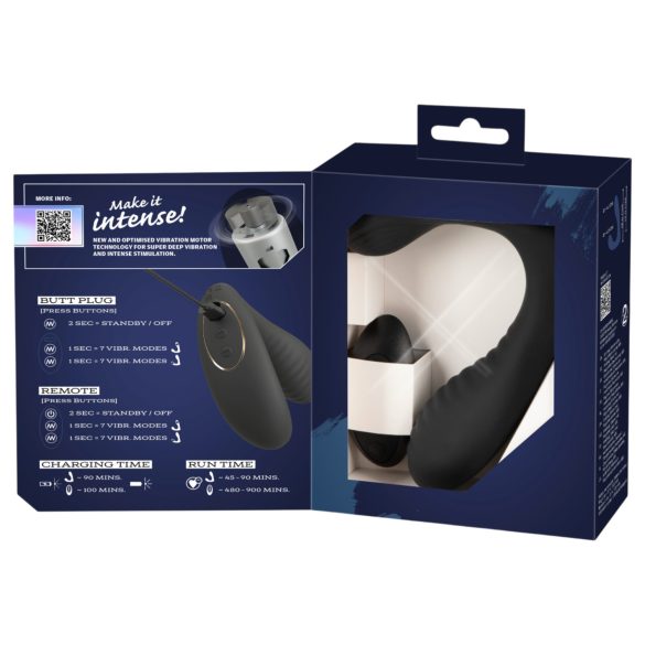 Intense - vibratore prostatico con telecomando (nero)