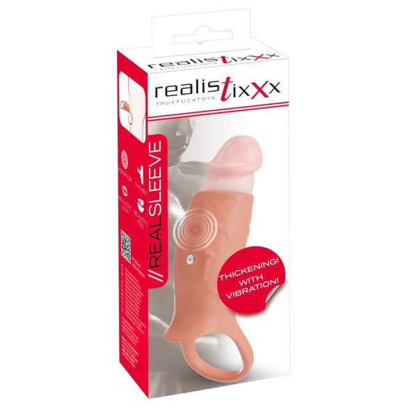 Realistixxx - guaina pene aperta vibrante - effetto realistico - color carne