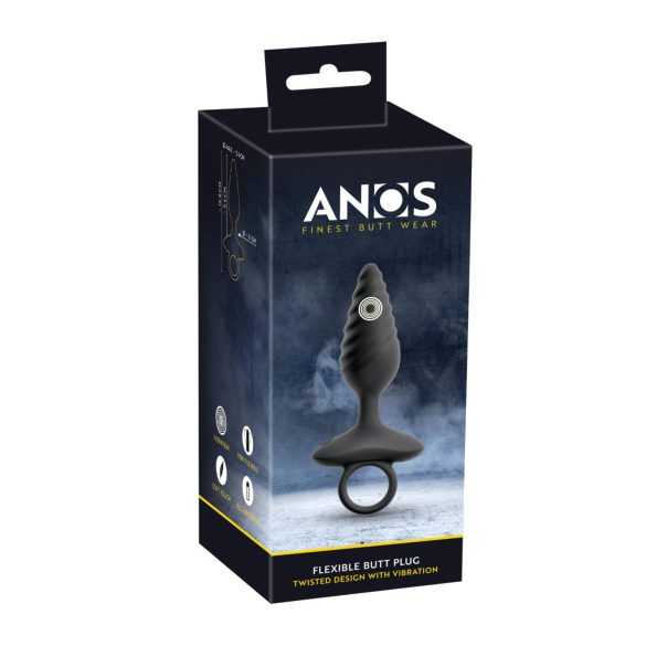 ANOS - plug anale vibrante con rilievi - nero