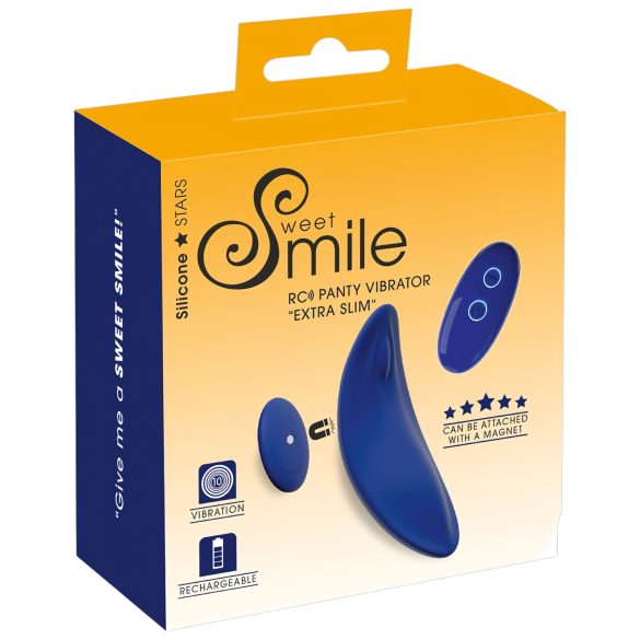 Smile - Vibratore per slip extra sottile con telecomando (blu)