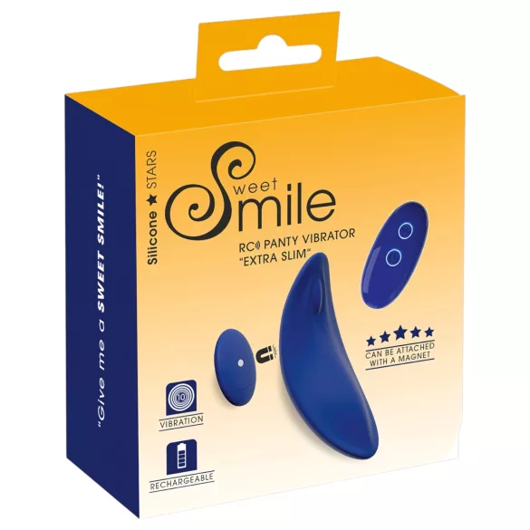 Smile - vibratore per mutandine extra sottile e indossabile con telecomando (blu)