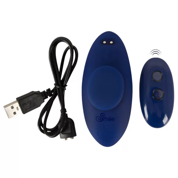 Smile - vibratore per mutandine extra sottile e indossabile con telecomando (blu)