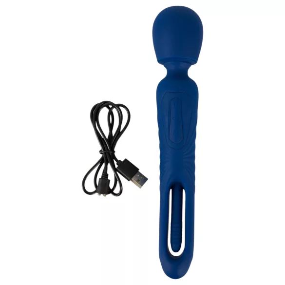 Smile - vibratore massaggiatore 2 in 1 con lingua (blu)