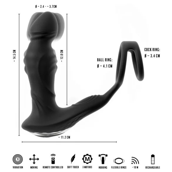 Rebel - vibratore prostatico spingente - nero