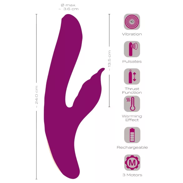 Javida - Vibratore 4 in 1 stimolatore punto G e clitoride - silicone viola