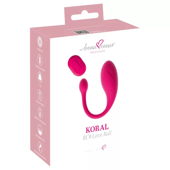 Beau Coeur Koral - uovo vibrante con telecomando (rosa)