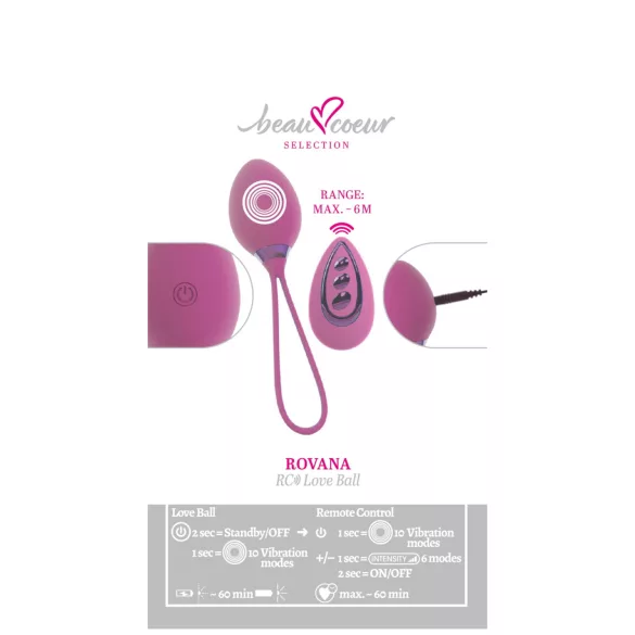 Beau Coeur Rovana - ovetto vibrante wireless - silicone viola