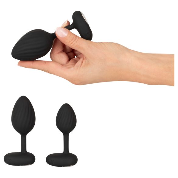ANOS - set plug anale vibrante - silicone nero