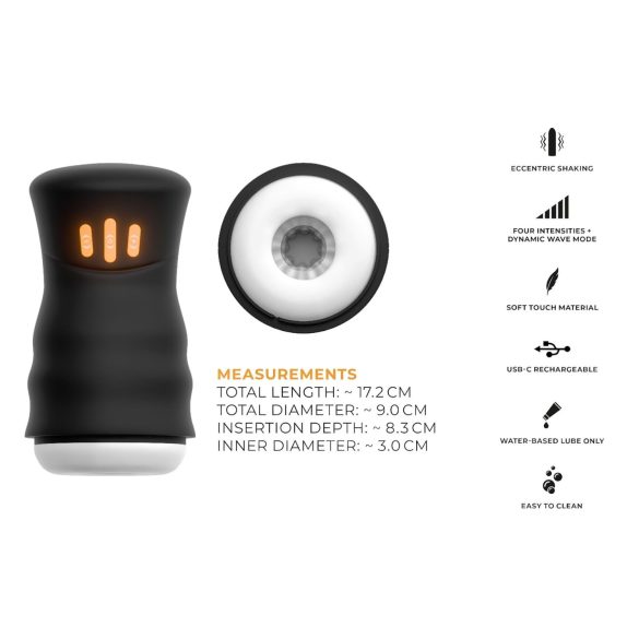 You2Toys Gyro - masturbatore rotante vibrante - nero