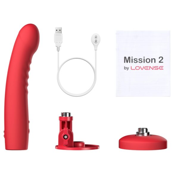 Lovense Mission 2 - vibratore intelligente con ventosa (rosso)