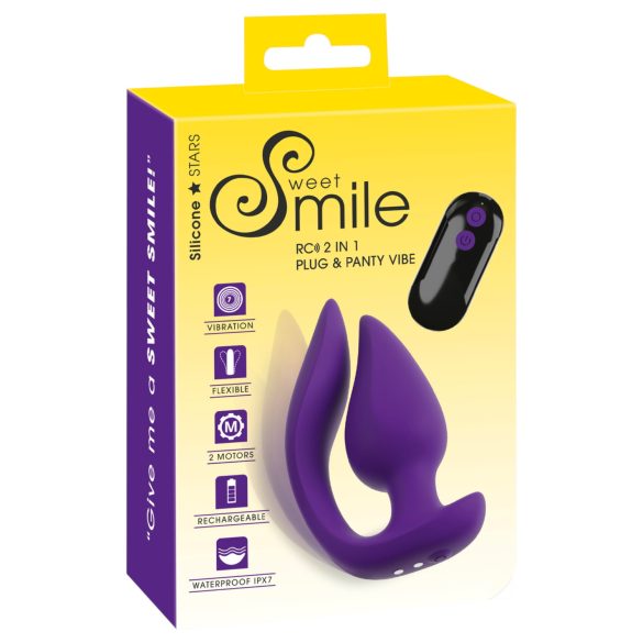 Smile - vibratore anale e stimolatore clitoride 2in1 - silicone viola