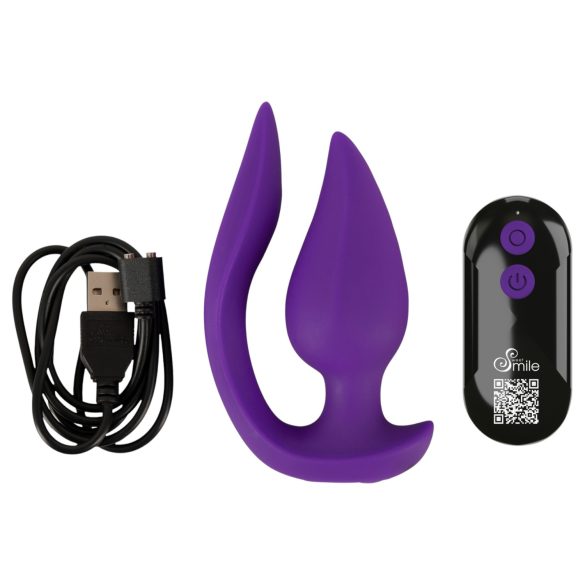 Smile - vibratore anale e stimolatore clitoride 2in1 - silicone viola