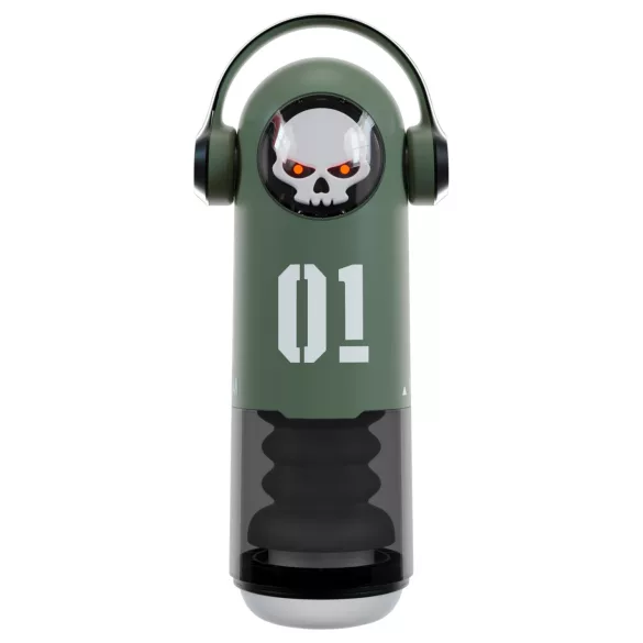 Rebel Skull - masturbatore spingente e vibrante (verde)
