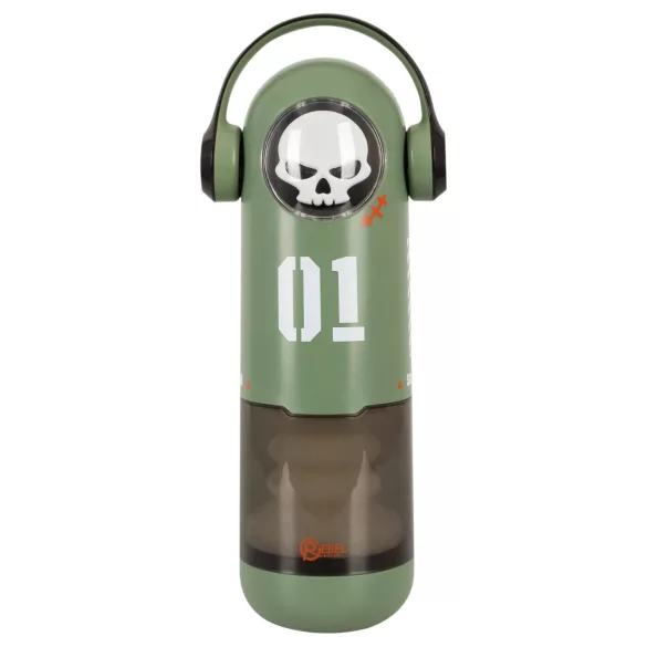 Rebel Skull - masturbatore spingente e vibrante (verde)