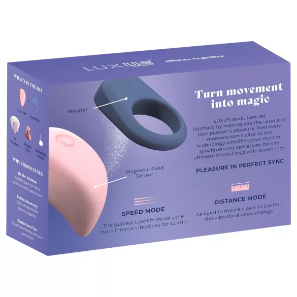 LUXUS Climax Together by Kiiroo - set di vibratori di coppia magnetici controllati tramite app