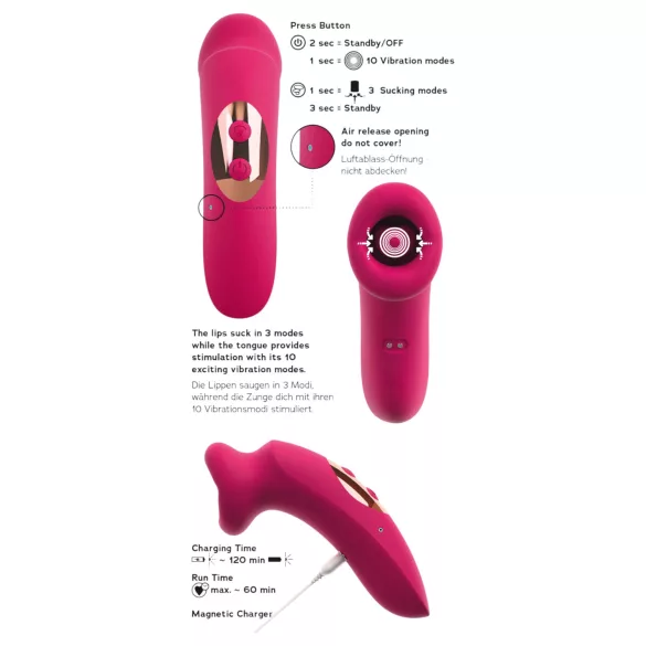 You2Toys Oral Fun - succhia‑clitoride con stimolazione a lingua (rosa)