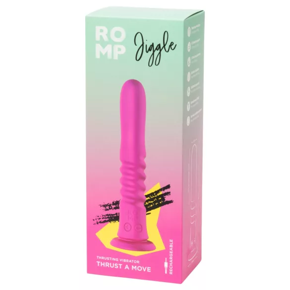 ROMP Jiggle - vibratore spingente con ventosa (rosa)